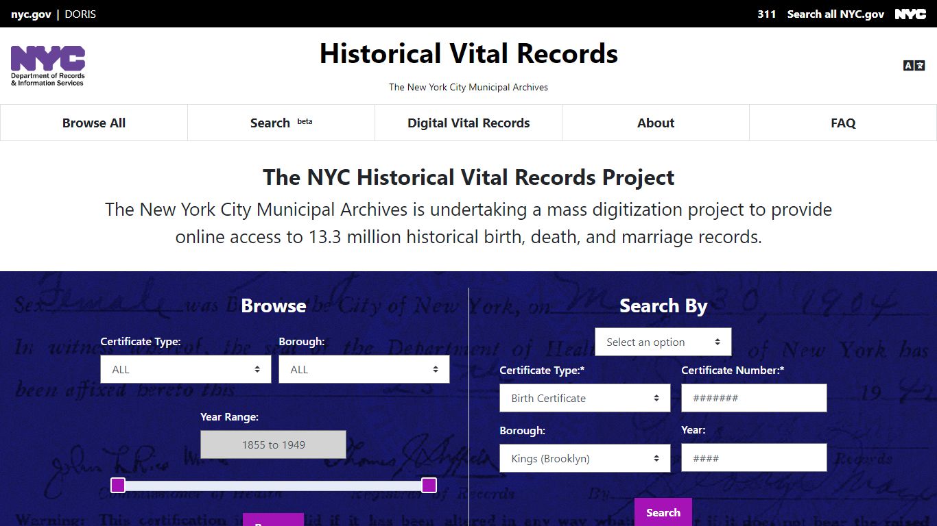 Home - Historical Vital Records of NYC